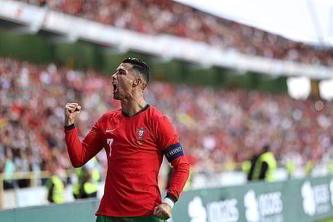 Cristiano Ronaldo celebrates a goal